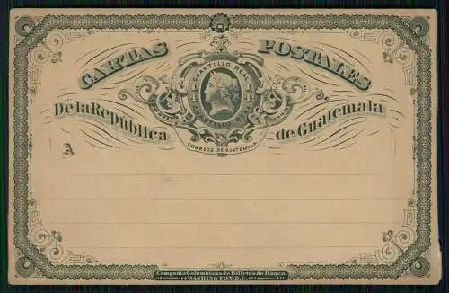 Ganzsache Postkarte Guatemala, Cartas Postales de la Republica de Guatemala 1888