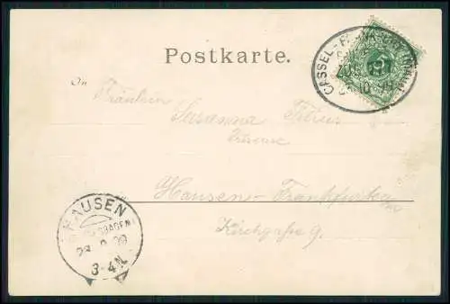 AK 100 Grüße, 1000 Küsse 101 Salutsch ..Summa 1201... Schulte Oestrich 1899 gel.