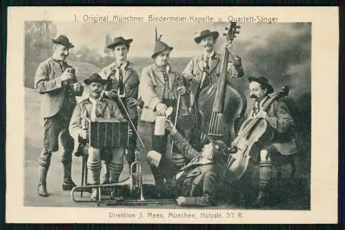 AK München 1. Original Münchner Biedermeier Kapelle und Quartett-Sänger 1906 gel