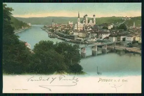 AK Passau in Niederbayern, Panorama von der Ries 1902 gelaufen