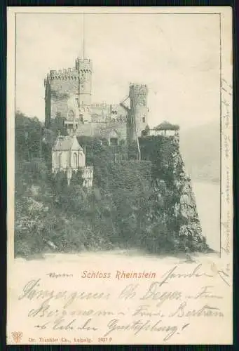 AK Trechtingshausen Burg Rheinstein Mainz-Bingen 1900 gelaufen