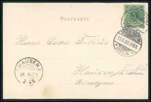 AK Trechtingshausen Burg Rheinstein Mainz-Bingen 1900 gelaufen