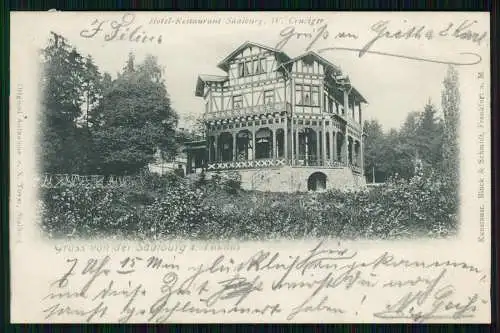 AK Saalburg im Taunus, Hotel-Restaurant Saalburg W. Cruciger 1902 gelaufen