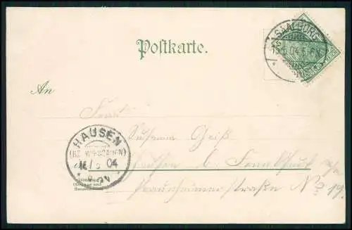 AK Bad Homburg Römerkastell Kastell Saalburg und Hotel W. Cruciger 1904 gelaufen