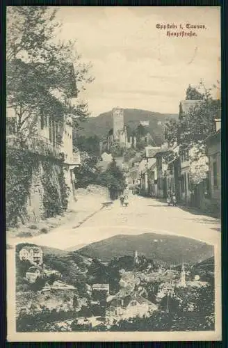 AK Eppstein im Taunus, Partie an der Hauptstraße, Blick auf Burg 1908 gelaufen