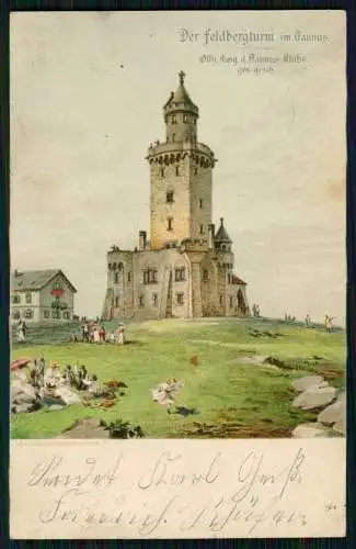 AK Schmitten Taunus Feldbergturm Offizielle Ausgabe des Taunus Klubs 1903 gel.