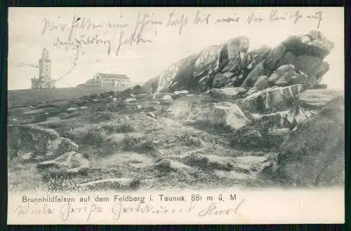 Großer Feldberg Taunus Brunhildisfelsen Blick nach Aussichtsturm 1906 gelaufen