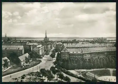 Foto AK Schwerin in Mecklenburg Blick vom Hochhaus auf die Stadt Freilufttheater