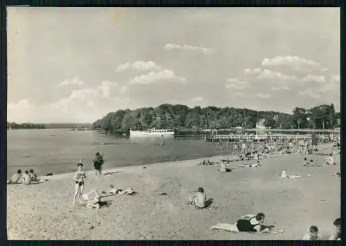 Foto AK Schwerin Zippendorf, Zippendorfer Bucht Badestrand Gäste Dampfer uvm.