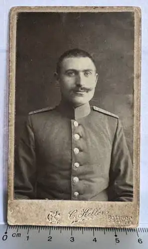 CAB Foto Keller Bottrop Kirchstraße 3 - Portrait Soldat  Uniform um 1910