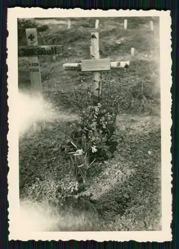 4x Foto Gräber Kreuze Namen Soldaten Wehrmacht Ostfront 1943