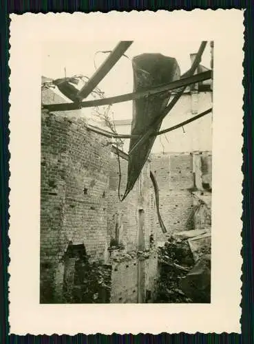 Foto Wehrmacht Kriegszerstörung zerstörtes Dorf Stadt am Hafen in Norwegen Norge