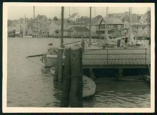 Foto 18x13cm Schleswig Holstein Flensburg ? Hafen Boote viele kleine Häuser 1936