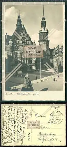 Orig. Foto AK Dresden Feldpost 1940 gel. Schlossplatz Georgentor  