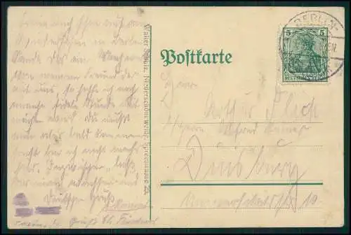 5x AK 1. WK Soldaten Wir Kämpfen bis zum letzten Schnaps-Tropfen 1914 gelaufen