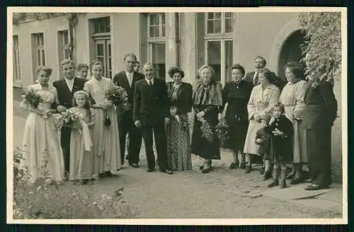 5x Foto AK Hochzeit, Hochzeitspaar, Brautkleid Blumenkinder Bräutigam um 1940