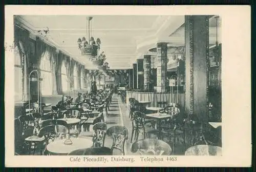 AK Duisburg im Ruhrgebiet Cafe Piccadilly, Innenansicht 1914 gelaufen