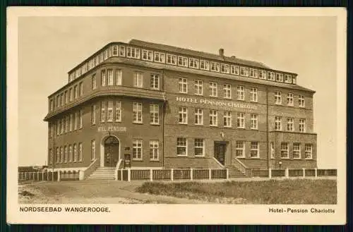 AK Wangerooge in Friesland, Hotel Pension Charlotte, Inh. Georg Hedemann 1939