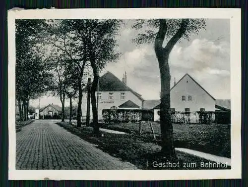 6x Schwei in Oldenburg Stadland Niedersachsen, Hotel zum Bahnhof, Kirche, Schule