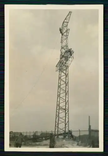 Foto im Bau riesiger Strommast am Hunte Ems Kanal Oldenburg 1939