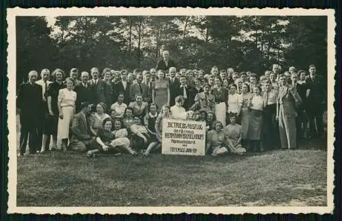 Foto AK Berlin Papierwoll-Fabrik Bickelhaupt - 1939 Ausflug Tiefensee Werneuchen