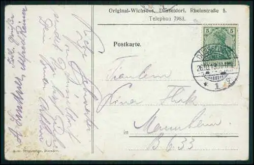 AK Wappen Litho Düsseldorf Rhein Gasthof Wichsdos Inh. Ant. Jüngermann 1912 gel.