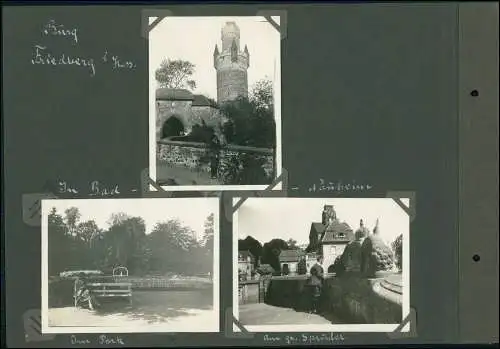 14x Fotoalbum-Seiten Fotos Reise Fahrrad von Kassel Heidelberg Rheinabwärts 1929