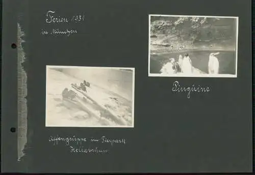 14x Fotoalbum-Seiten Fotos Reise Fahrrad von Kassel Heidelberg Rheinabwärts 1929