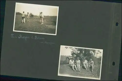 14x Fotoalbum-Seiten Fotos Reise Fahrrad von Kassel Heidelberg Rheinabwärts 1929