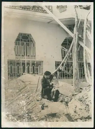 Presse-Foto 25x18 Scherl Bilderdienst mit Zettel Kriegszerstörung Spanien 1936