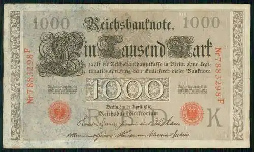 5x Reichsbanknote 1000 Mark 1910 Berlin Reichsbank und 1x 5000 Mark u.1x 50 Mark