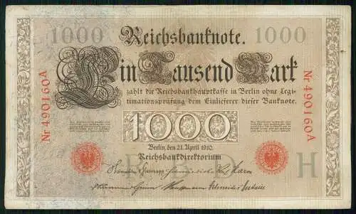 5x Reichsbanknote 1000 Mark 1910 Berlin Reichsbank und 1x 5000 Mark u.1x 50 Mark