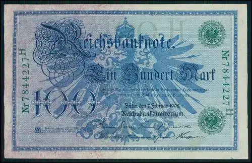 9x alte Ein Hundert Mark 100 Geldscheine Reichsbanknote 1908 Kaiserreich