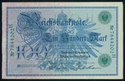 9x alte Ein Hundert Mark 100 Geldscheine Reichsbanknote 1908 Kaiserreich