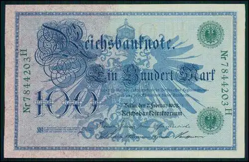 9x alte Ein Hundert Mark 100 Geldscheine Reichsbanknote 1908 Kaiserreich