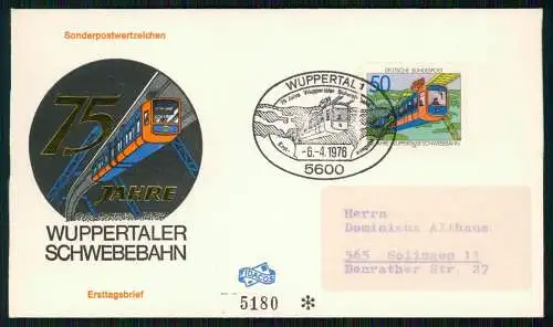 12x Briefe Stempel mit Motive Wuppertal Elberfeld Schwebebahn Hochbahn gelaufen