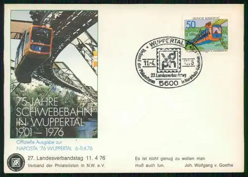 12x Briefe Stempel mit Motive Wuppertal Elberfeld Schwebebahn Hochbahn gelaufen