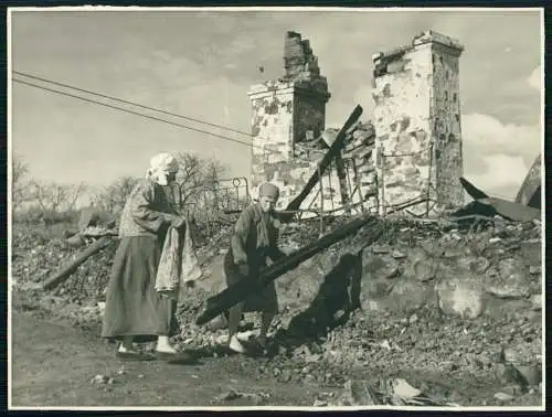 3x Foto 23x17 cm Stalins verbrannte Erde Dörfer - Kriegszerstörung Russland 1941