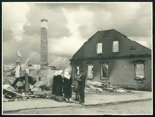 3x Foto 23x17 cm Stalins verbrannte Erde Dörfer - Kriegszerstörung Russland 1941