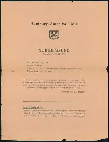 7x Doku. Beschreibung Orte Tagesziele Norwegen 07. 1934 KdF Dampfer Oceana HAPAG