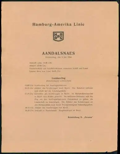 7x Doku. Beschreibung Orte Tagesziele Norwegen 07. 1934 KdF Dampfer Oceana HAPAG