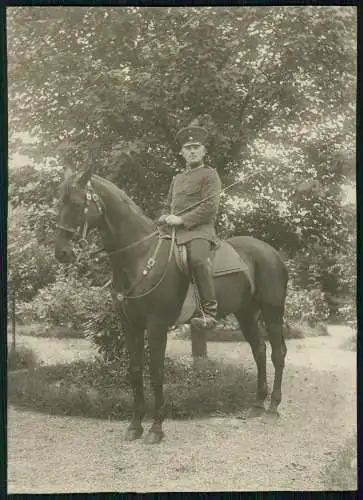 Foto 16×22 cm Deutscher Soldat auf Pferd Fotograf Jean Maroldt Landau um 1930