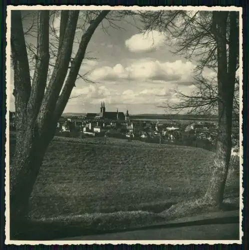 Foto 13x13 cm - Bamberg Teilansicht - Kirche zwischen Bäumen fotografiert 1930