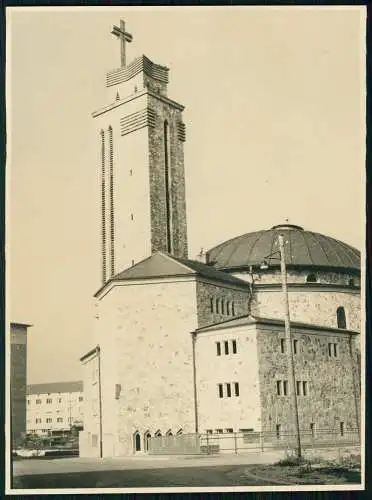 Foto 23x17cm - Pforzheim im Schwarzwald, Herz Jesu Kirche um 1944-46