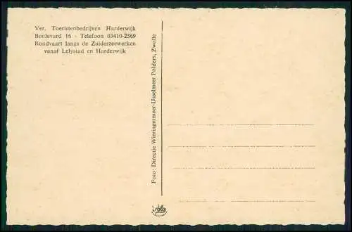 3x AK Nordholland, Zuiderzeewerken, Aanleg van de Dijk, Kran Deichbauarbeiten