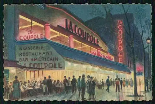 AK Postcard depicting La Coupole, Montparnasse, Paris, Werbung 1931 gelaufen