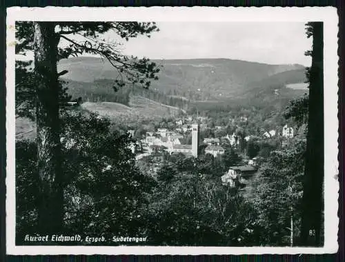 Foto AK Eichwald im Erzgebirge Region Aussig Sudetengau 1937 gelaufen