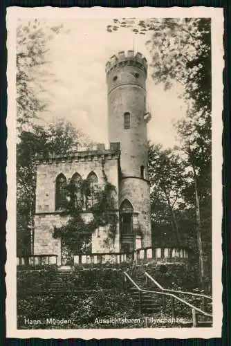 Foto AK Hann. Münden in Niedersachsen, Aussichtsturm Tillyschanze 1933