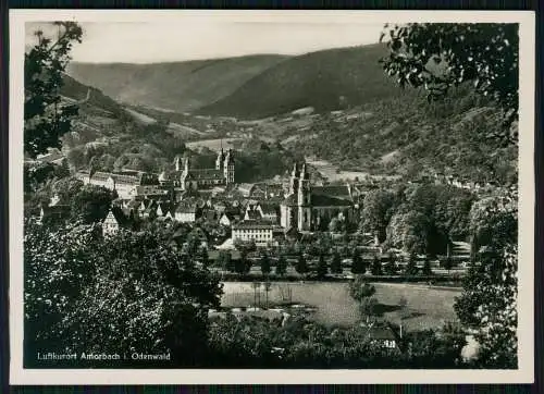 2x Foto AK Amorbach Unterfranken Panorama Ort mit Benediktinerabtei Kloster 1936