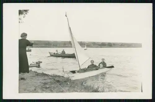 Foto AK Bootsfahrt mit Segelboot Oceania 1935 Beschreibung siehe Rückseite